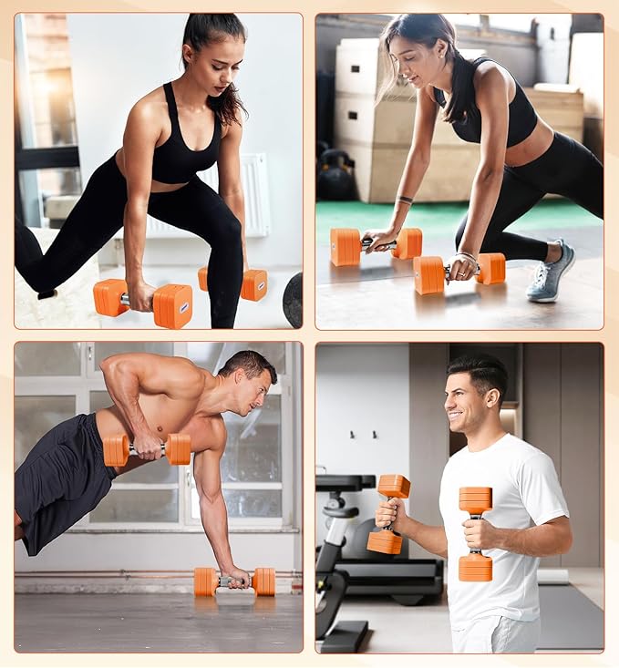 15LB 20LB 50LB Adjustable Dumbbell Set Free Weights Dumbbells Set for Women Men Hand Weights Sets Adjust Dumbbell Weight Sets for Home Gym Exercise Workout Strength Training Equipments