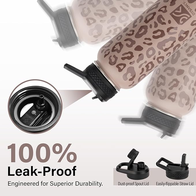 Insulated Water Bottle | Thickened Stainless Steel Vacuum Metal | Portable Sports Water Jug for Gym and Hiking with Straw, Carrier Bag, Handle Strap | BPA-Free 32 oz