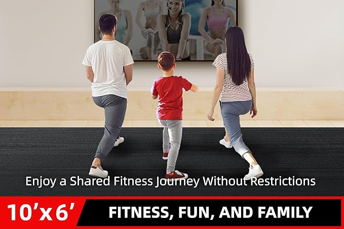 Large Exercise Mat for Home Workout 12‘x6’/10'x6'/9'x6'/8'x6'/7'x5'/6'x4' (7mm) (7mm) Extra
