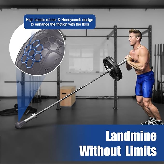 Landmine Attachment for Barbell, T Bar Row Attachment Fits 2 Inch Olympic Bars,Barbell Landmine Attachment for Press, Row, Spin, Split Squats