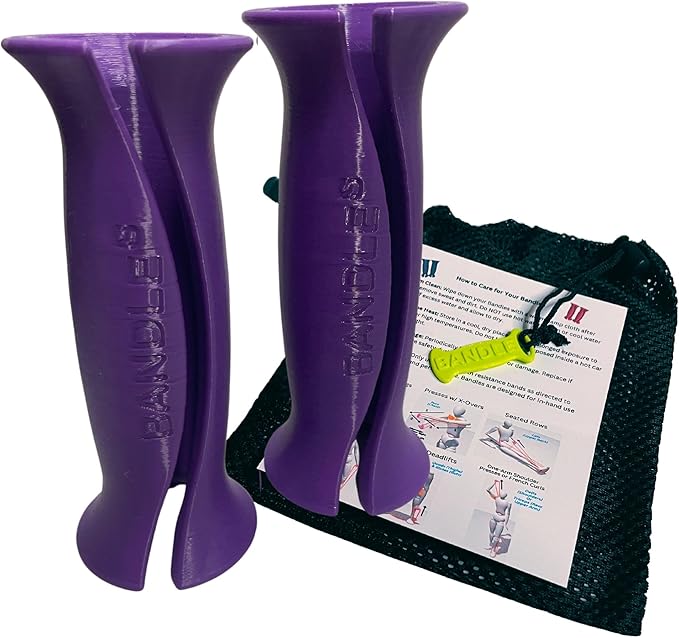 Bandle™ - True Ergonomic Handles for Resistance Bands | Unleash The Full Potential of Pain-Free, Full-Body Workouts | Durable & Comfortable for High-Intensity Training (2 Handles)