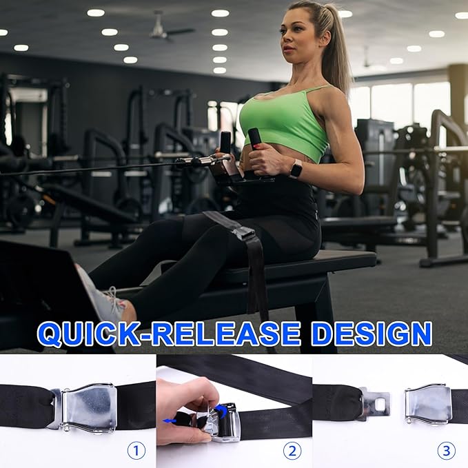 Nordic Hamstring Curl Strap with Quick-Release Buckle β Adjustable Leg Strap for Nordic Curls, Leg Extensions & Home Gym Workouts β Easy to Use for Men & Women