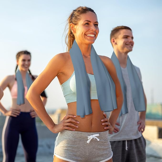 Honoson Cooling Towel Bulk - Neck & Face Cool Chilly Towels Microfiber Breathable Sport Sweat Rag for Gym, Yoga, Travel, Camping, Running, Outdoor