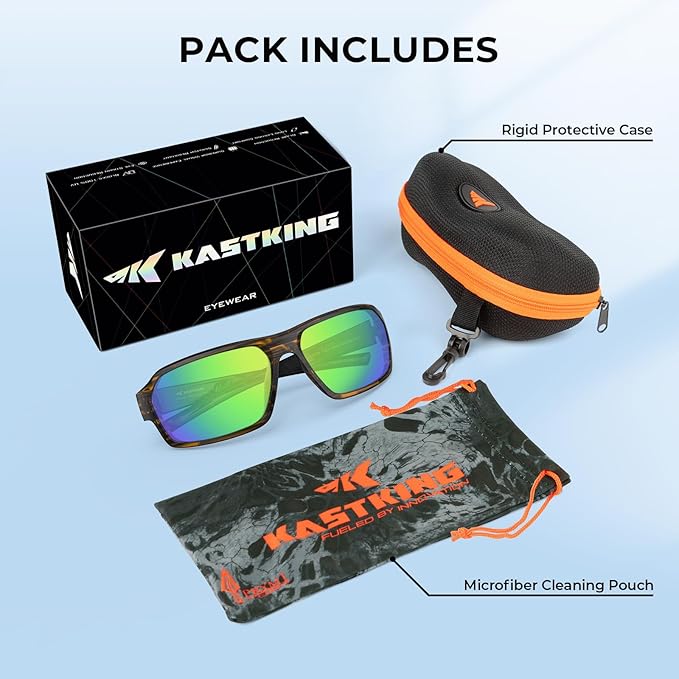 KastKing Chippewa Polarized Fishing Sunglasses, UV400 Protection Full Wrap Frame Sports Cycling Sunglasses, 1.0mm TAC Lenses