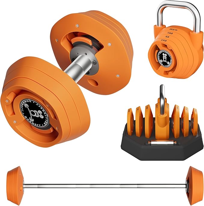 SKOK 25/55 lbs Pair Adjustable Dumbbells Set, Adjustable Weights Dumbbells Set for Men and Women with Anti-Slip Fast Adjust Weight by Turning Handle,Black Dumbbell with Tray