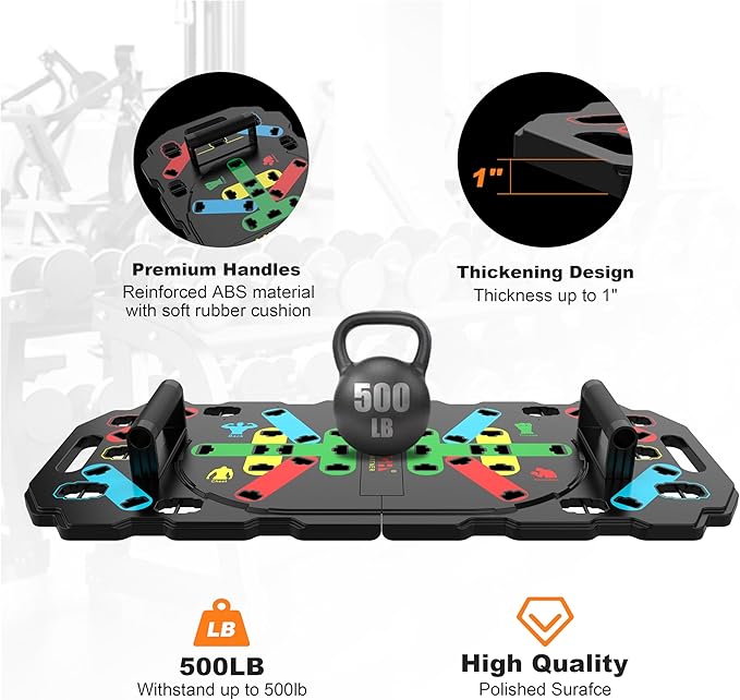 LALAHIGH Upgraded Large Portable Fitness Equipment: 5th Generation 26-in-1 Push