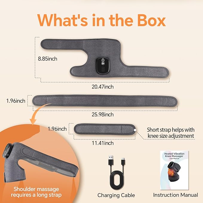 Foot Massager with Heat, Knee Shoulder Elbow 3 in 1 Feet Massager, Heated Knee Massager, Shoulder Massager with Heat Vibration, 210 mins Battery, Cordless Portable, Touchscreen Control