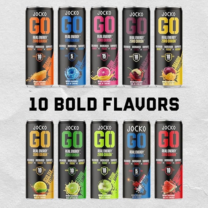 Jocko GO Energy Drink - Keto, Vitamin B12, Vitamin B6, Electrolytes, L Theanine, Magnesium- Energy Boost, Sugar Free Nootropic Monk Fruit Blend - 12 Pack (Pink Lemonade)