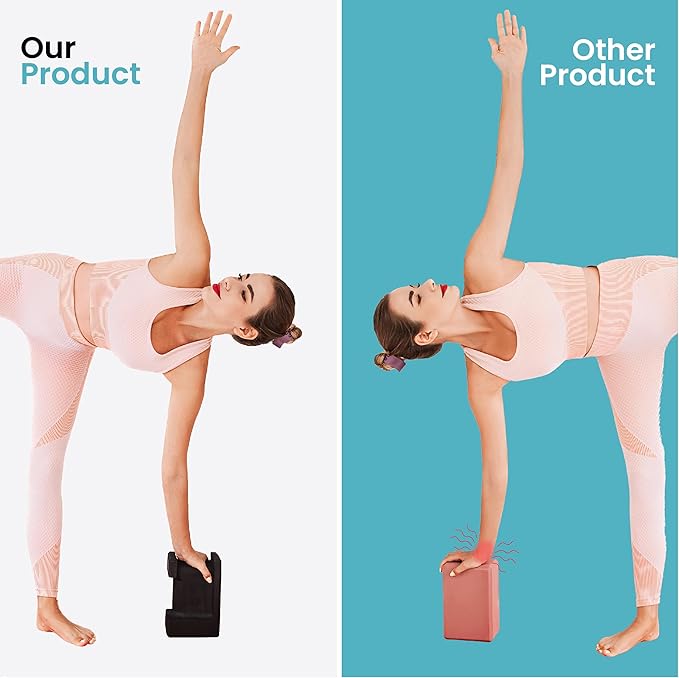 Ergo Yoga Blocks, Relieve Wrist Pain, Improve Comfort and Grip, Contoured Design, Pilates Exercise Balance & Stretching