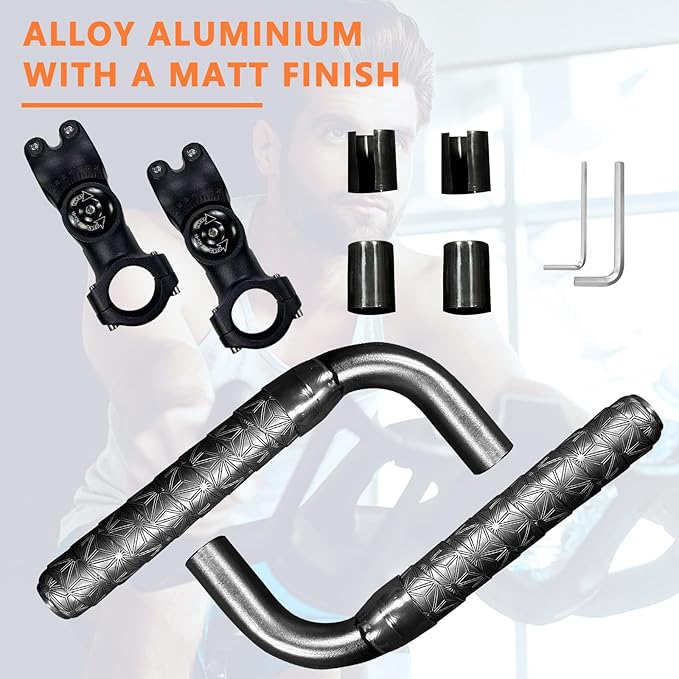 Handlebar Extender for Peloton Indoor Exercise Bikes, 1 Pair of Ultimate Handlebar Extension of Peloton Accessories (Bull-horn (with Black Tapes))