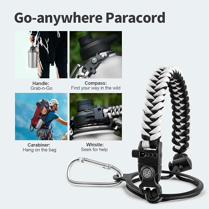 64 oz Insulated Water Bottle with Straw (Cold for 48 Hrs), Half Gallon Stainless Steel Triple Wall Vacuum Sports Water Jug, Leakproof Hydro Cup Flask with Straw Spout Lids & DIY Stickers