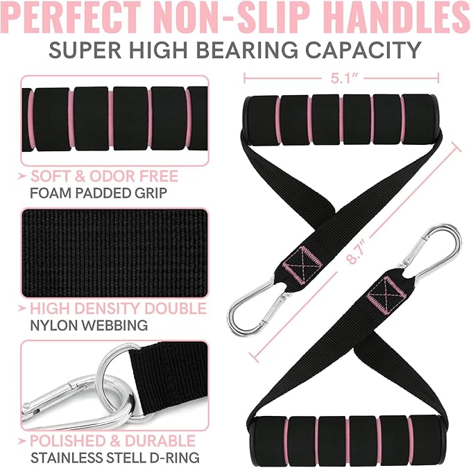 Aihoye Resistance Bands for Working Out, Exercise Bands with Handles, Stretch Bands for Exercise, Workout Bands with Door Anchors for Physical Therapy & Strength Training