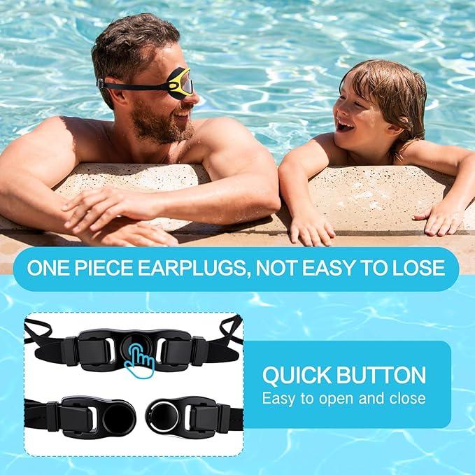 Kanayu 6 Pieces Swimming Goggles Wide View No Leaking Anti Fog Adult Swim Goggles with Earplugs Nose Clip for Adult Men Women