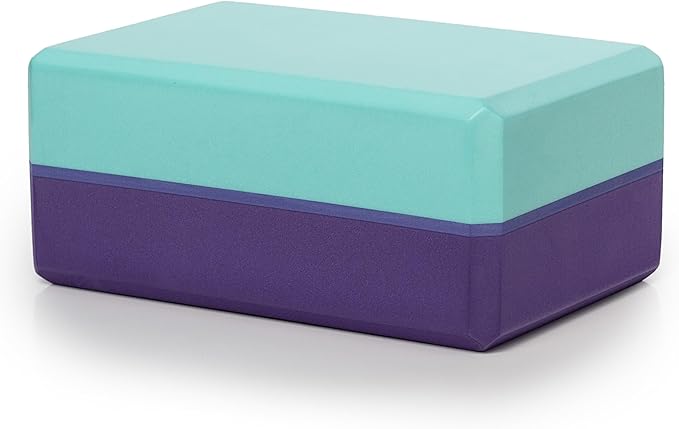 Sunshine Yoga 4" Striped Yoga Block, 4 Pack Bulk EVA Foam Yoga Blocks, Firm and Supportive Yoga Brick, Balance Foam for Stretching, Pilates, and Workout, 4" x 6" x 9"