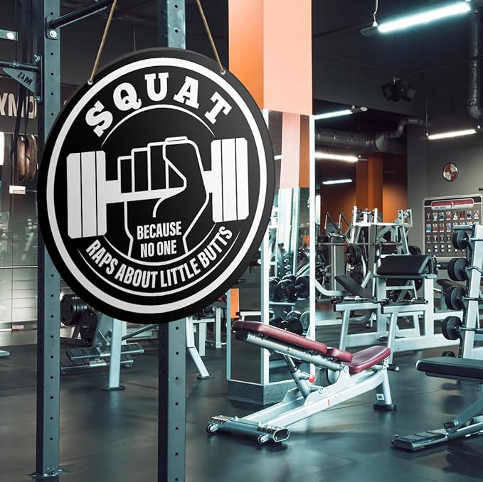 Gym Sign Decor, Home Gym Sign, Funny Gym Decorations, Workout Room Fitness Room Decor Gym Sign Decoration, Gym Bodybuilding Gift for Trainer Exercise Lover Men, Because No One