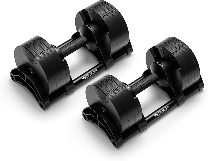 NÜOBELL® Adjustable Dumbbell Set, 5-50 LB or 5-80 LB, Easy Twist 2024-25 Model, All-In-One Weights Set (Pair) for Home, Original Manufacturer
