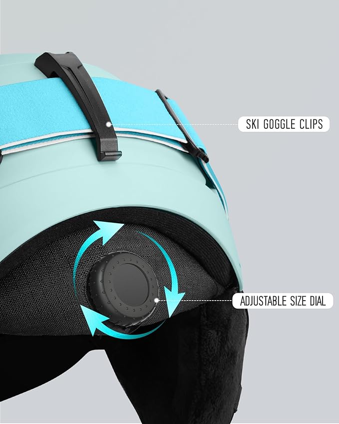 Ski Helmet and Goggles Set, Snowboard Helmet Goggles for Men Women & Youth, Shockproof Snow Helmet Anti Fog OTG Snow Goggles for Skiing Snowboarding