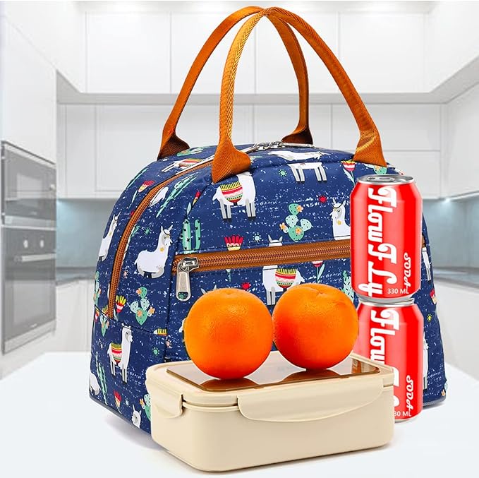 FlowFly Insulated Lunch Cooler Bag - Tote Bag Organizer for Women/Men, Alpaca