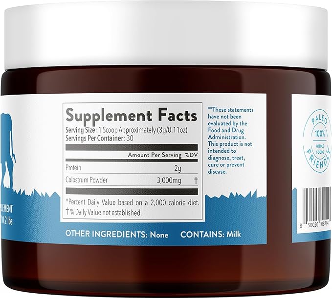 Equip Foods Core Bovine Colostrum Powder - 3,000mg Grass Fed Colostrum Supplement - Gut Health, Immunity, Recovery Lactoferrin Supplements - Keto Friendly Bovine Colostrum, 30 Servings, Unflavored