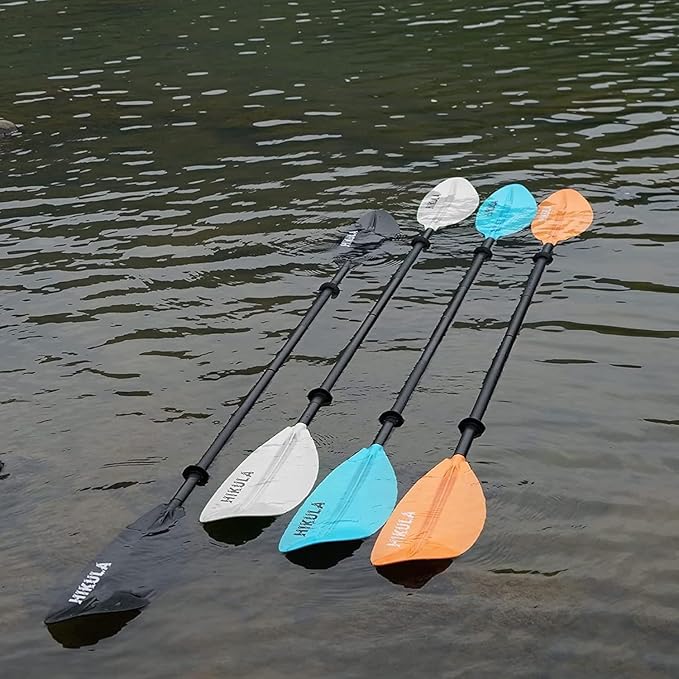 Kayak Paddle 4 Pieces Aluminum Shaft and PP Blade Floating 86.6in/220cm, 90.5inch/230cm Lightweight Oars