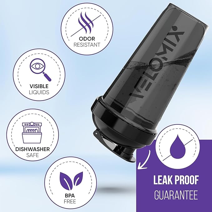 '-2 Pack- 28 oz Protein Shaker Bottles for Protein Mixes - 2x Wire Whisk | Leak Proof Shaker Cups for Protein Shakes | Protein Shaker Bottle Pack | Shakers for Protein Shakes-Blue&Black