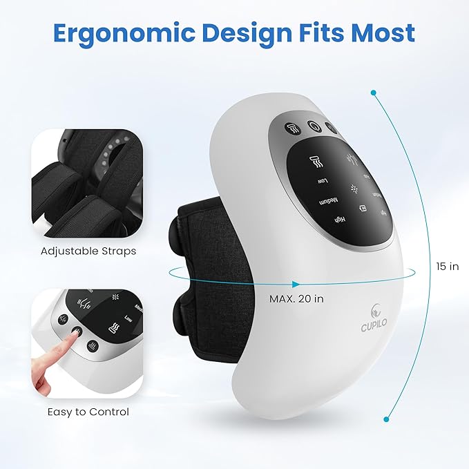 Knee Massager with Heat - Heating and Vibrating Pain Relief Knee Massager for Arthritis,Ideal Gifts for Women,Men