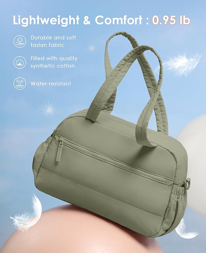 Gym Bag for Women, Travel Duffle Bags with Wet Pocket, Lightweight Carry on Bag Overnight Weekender Duffel Bag, Water Resistant (Grey Sage)