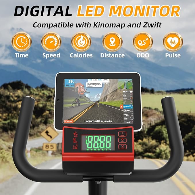 VANSWE Recumbent Exercise Bike, Recumbent Stationary Bikes for Home 400 LBS Weight Capacity, Exercise Bike for Home Seniors with Smart App and Bluetooth Connectivity, LED Display, Pulse Handle