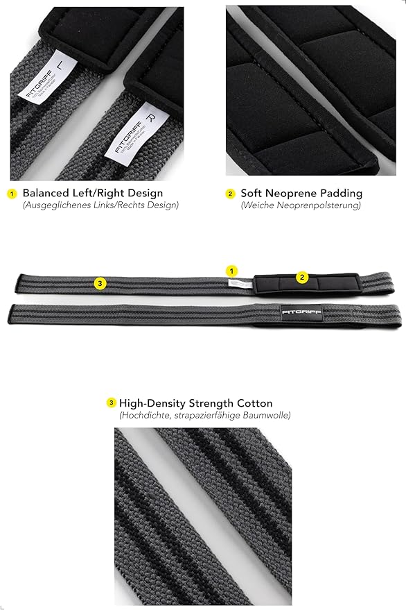 Fitgriff® Lifting Straps & Wrist Wraps (Bundle) Superior Support for Weightlifting & Gym Workouts - for Men and Women