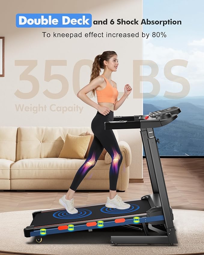 8.7MPH Walking Pad Treadmill for Home with Incline, 3.5HP Real Brushless Treadmill with Incline 350 lb Capacity, Double Deck Running Desk Treadmills Support App and Pre-Set Mode