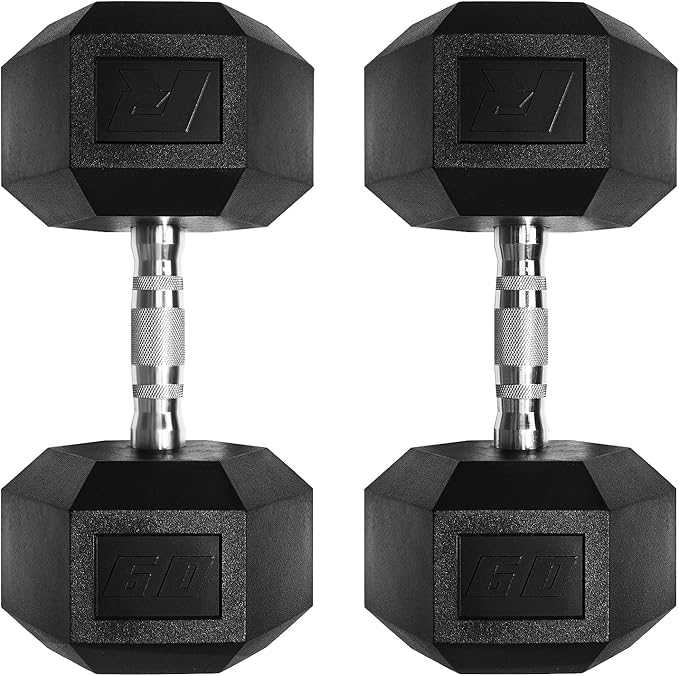 RitFit 5-650 LBS PVC Encased Hex Dumbbell Sets with Optional Rack for Home Gym, Hand weight with Chrome Handle for Strength Training, Workouts