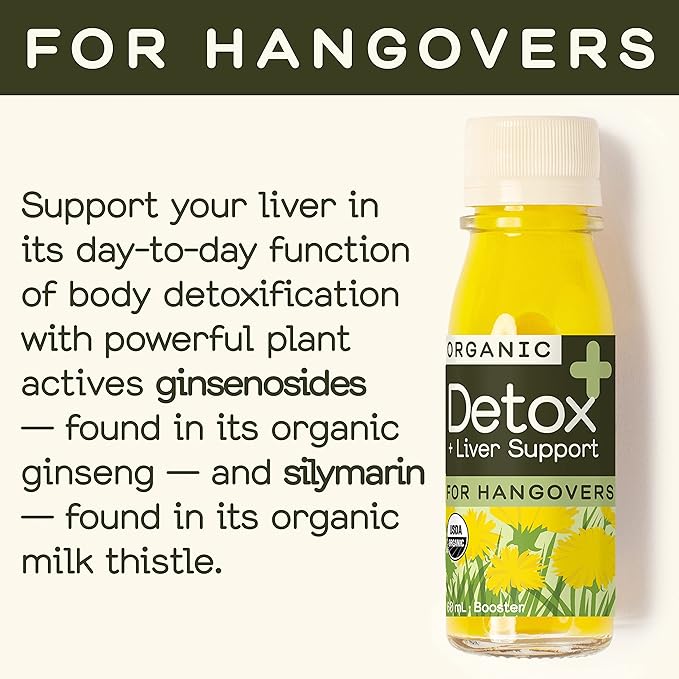 Greenhouse Juice Detox Wellness Shots Organic Immunity Shots Juice Liver Health Wellness + Anti-Inflammatory with Ginseng, Milk Thistle, and Dandelion Vegan & Gluten-Free (2 Oz, Pack of 12)