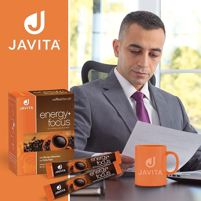 Javita Energy + Focus Instant Coffee Packets, 100% South American Arabica & Robusta Blend, plus Herbs for Clarity, Energy, & Focus, Keto, Dieters Drink, 3 boxes of 24 (4.2g) sticks