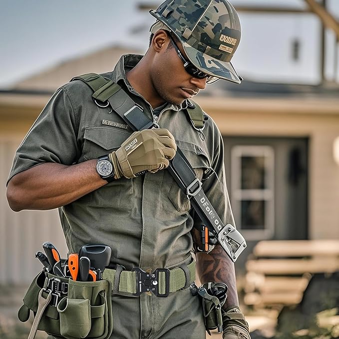 KingMoore Men's Tactical Belt Heavy Duty Webbing Belt Adjustable Military Style Nylon Belts with Metal Buckle