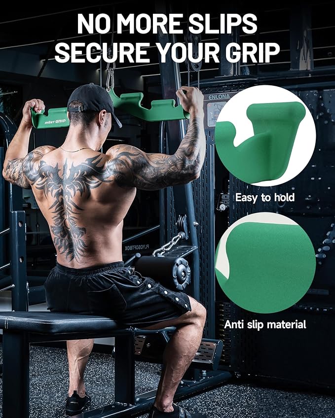 LAT Pull Down Bar with 6 Ergonomic Handles, Neutral Grip LAT Pulldown Attachments for Whole Back Training, Wide Grip LAT Pulldown Bars for Home Gym Cable