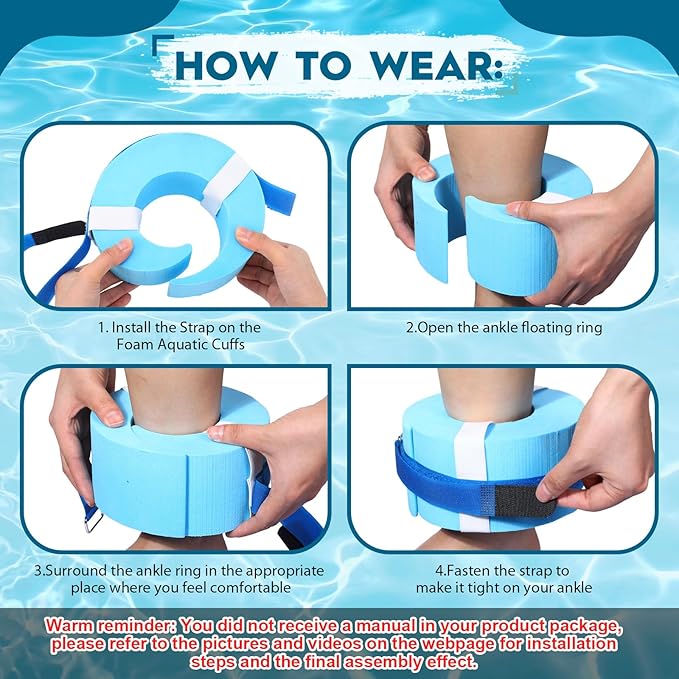 2 Pcs Foam Swim Aquatic Cuffs Equipment Water