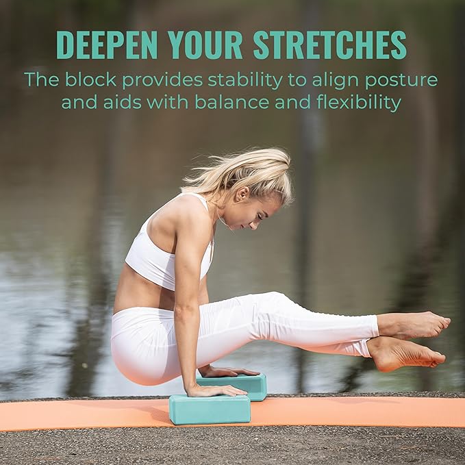 3" Yoga Block, 10 Pack Bulk EVA Foam Yoga Blocks, Firm and Supportive Yoga Brick, Balance Foam for Stretching, Pilates, and Workout, 3" x 6" x 9"