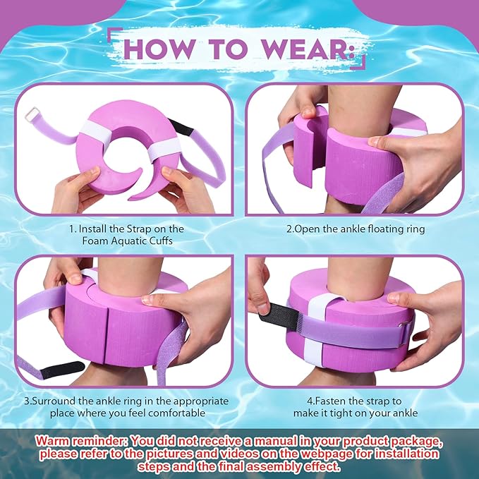 2 Pcs Foam Swim Aquatic Cuffs Equipment Water