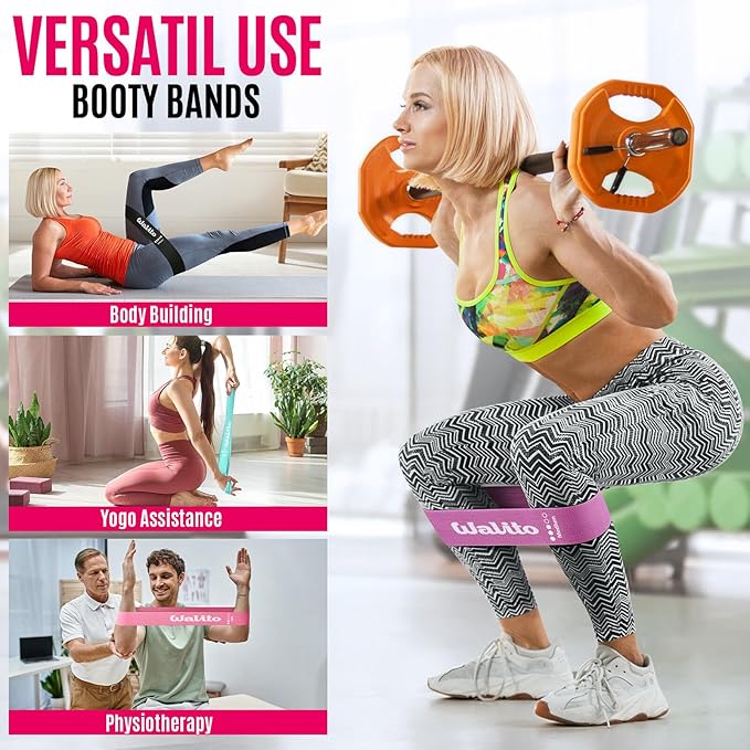 Fabric Resistance Bands for Working Out - Booty Bands for Legs -Glutes Training for Women and Men - Exercise Bands for Squats, Yoga, Physical Therapy -Home Gym Fitness