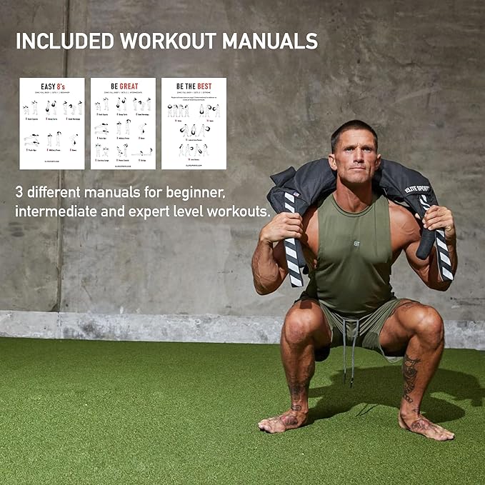 Elite Sports Bulgarian Canvas Bag, Fitness Canvas MMA Gym Cross Workout Training Sandbag 17, 25, 33, 45 lbs (UNFILLED)