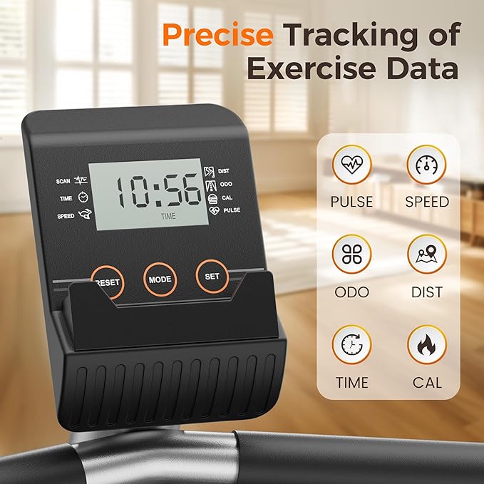 YOSUDA Recumbent Exercise Bike for Home,Magnetic Staionary Bike for Seniors/Adults with Adjustable Seat, 350LB Capacity, 16-level Resistance, LCD Monitor & Pulse Sensors