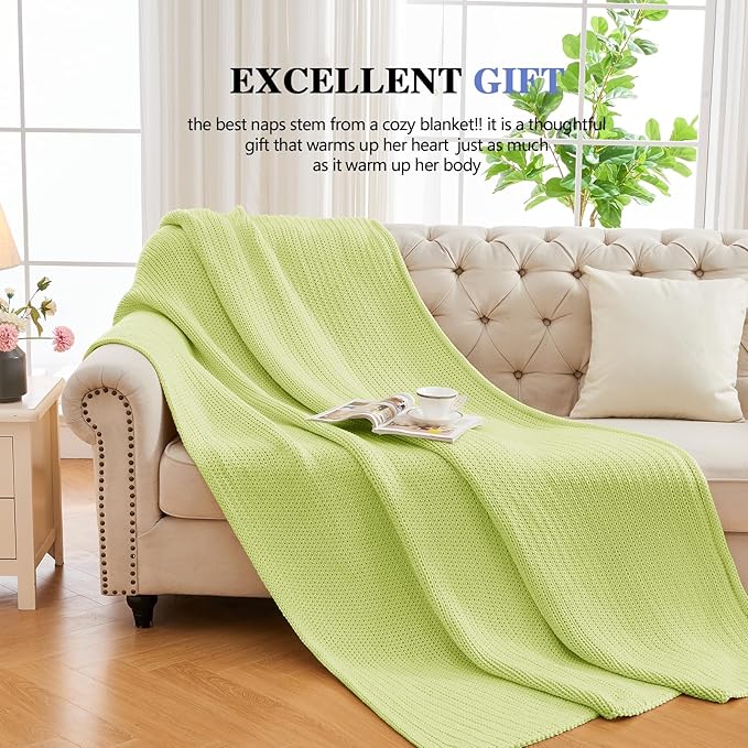 L'AGRATY Knitted Weighted Blanket - 50x60, 10lbs Cooling Chunky Knit Heavy Blanket for Adults, Braided Crochet Throw, Thick Cable Yarn, Machine Washable