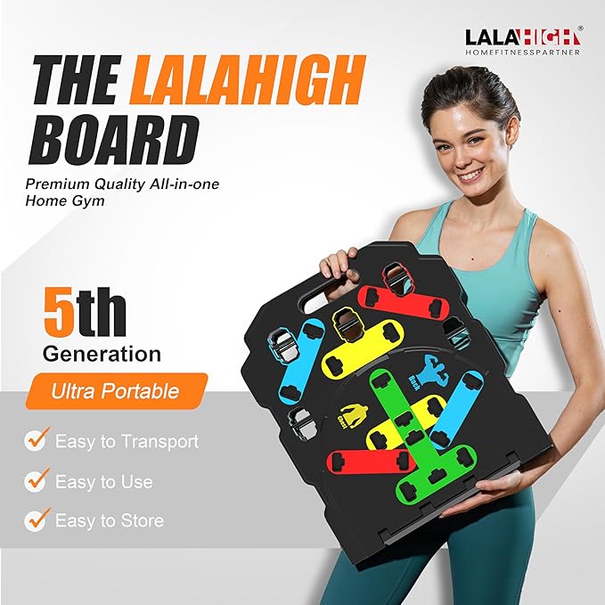 LALAHIGH Upgraded Large Portable Fitness Equipment: 5th Generation 26-in-1 Push