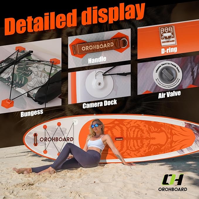 10’6/11’6 Inflatable Stand Up Paddle Board with Premium Paddleboards Accessories, Wide Stable Designed SUP Paddleboard for Adults & Youth.