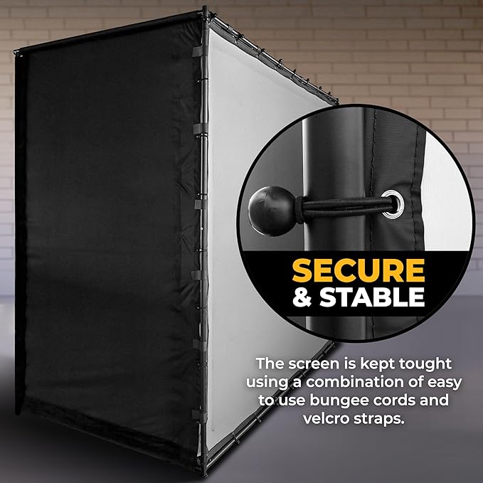 Golf Simulator Enclosure with Impact Display Projection Screen, use with All Golf Launch Simulators and Monitors.