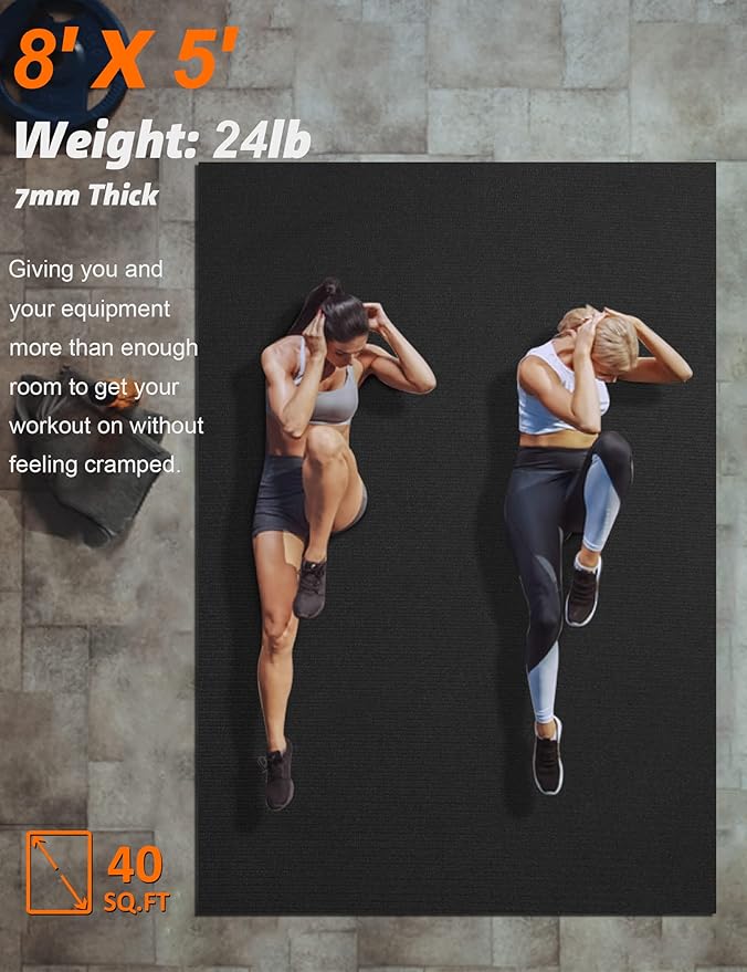 Large Exercise Mat 8'x5' 12'x6' Workout