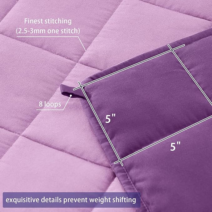 King Size Weighted Blanket for Adults (30 lbs, 80” x 87”, Purple) Cooling Heavy Blanket for Sleeping Perfect for 290-310 lbs, Breathable Blanket for Adults & Couple All Season, Machine Washable