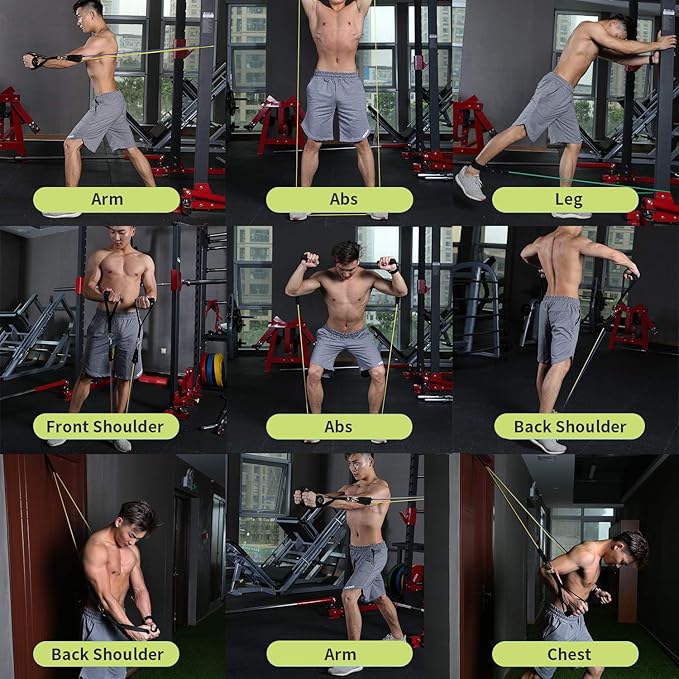 WHATAFIT Resistance Bands, Exercise Bands,Resistance Bands for Working Out, Work Out Bands with Handles for Men and Women Fitness, Strength Training Home Gym Equipment