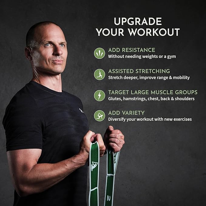 Stretching Strap: HEAVY Resistance Band, Stretch Strap with Loops for Yoga, Pilates, Dance, Physical Therapy, Gymnastics, Yoga Strap for Stretching, Workout, Flexibility