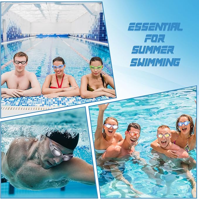 Konohan 10 Pack Swim Goggles Bulk for Kids adult Pool Goggles Anti Fog Silicone No Leak Swimming Glasses for Men Women Youth